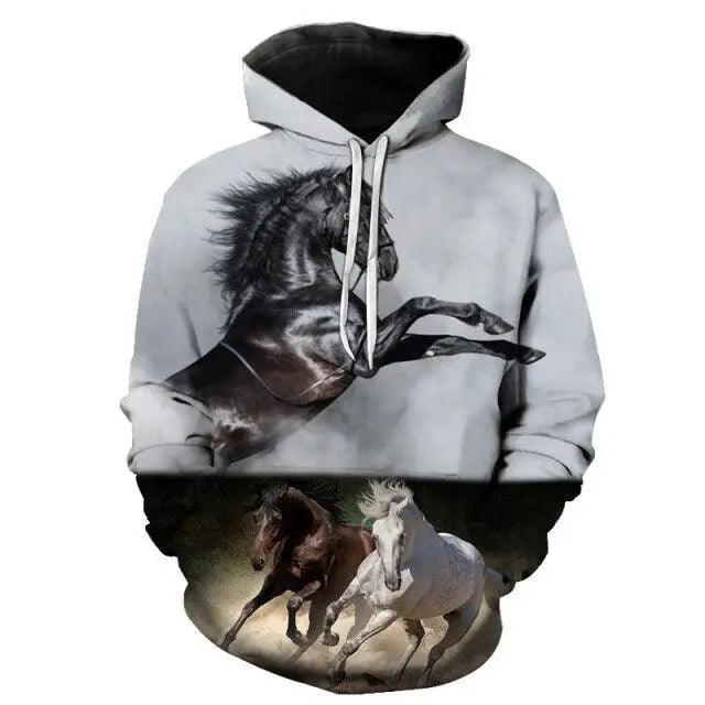 Elegant Sweaty Hoodie Popular Men's And Women's Sweatshirt Highest Value Animal 3D Printing Fashion Pullover Full Size 3D Horse Graphics Print Hoodie for Men Streetwear Casual Fashion Sweatshirt