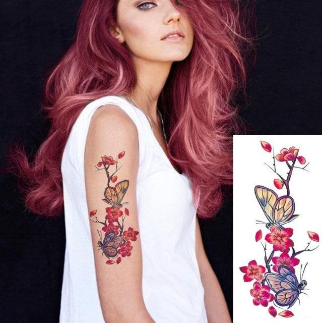 Elegant Waterproof Temporary Butterfly Sticker Tattoo Fake Halloween Party Tattoo For Woman Girls