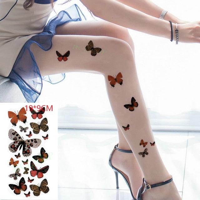 Elegant Waterproof Temporary Butterfly Sticker Tattoo Fake Halloween Party Tattoo For Woman Girls