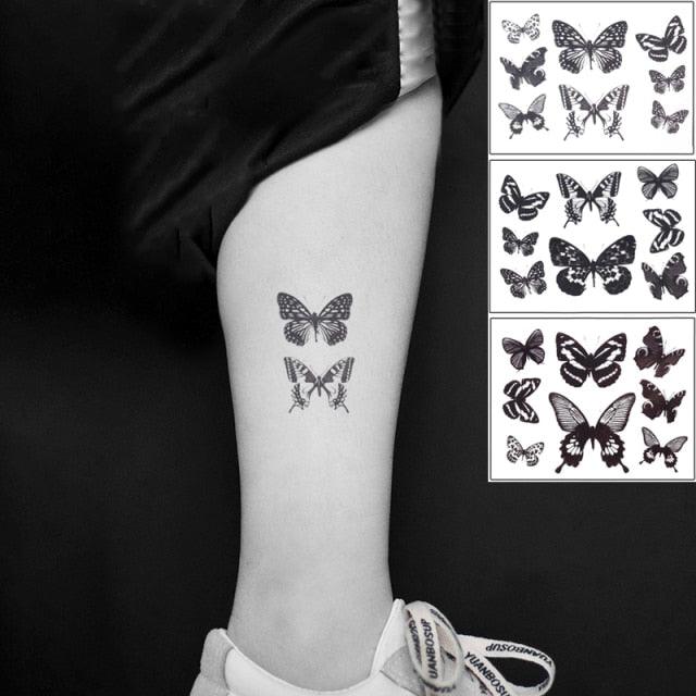 Elegant Waterproof Temporary Butterfly Sticker Tattoo Fake Halloween Party Tattoo For Woman Girls