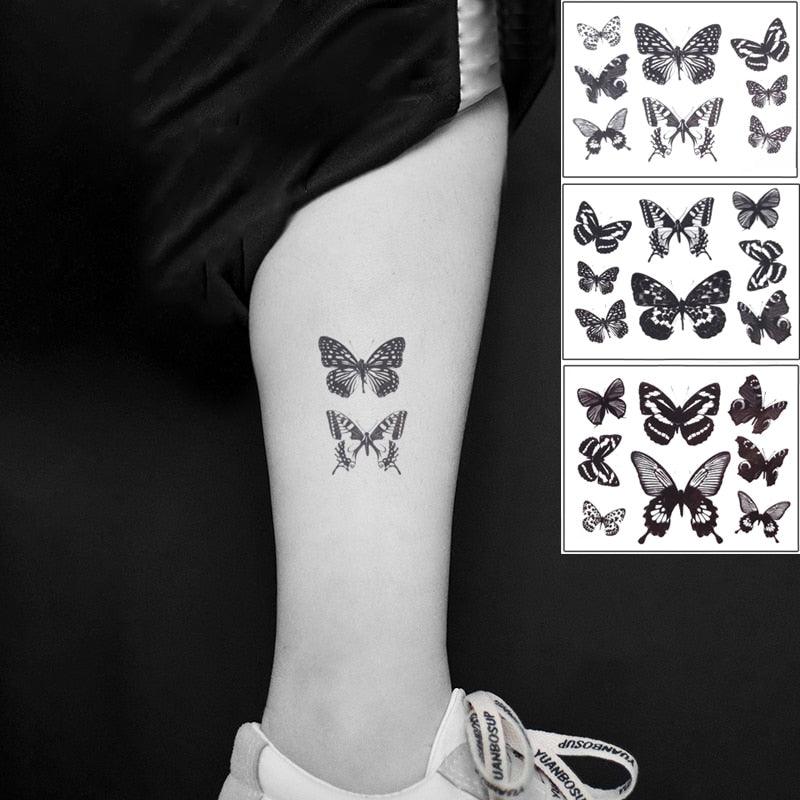 Elegant Waterproof Temporary Butterfly Sticker Tattoo Fake Halloween Party Tattoo For Woman Girls