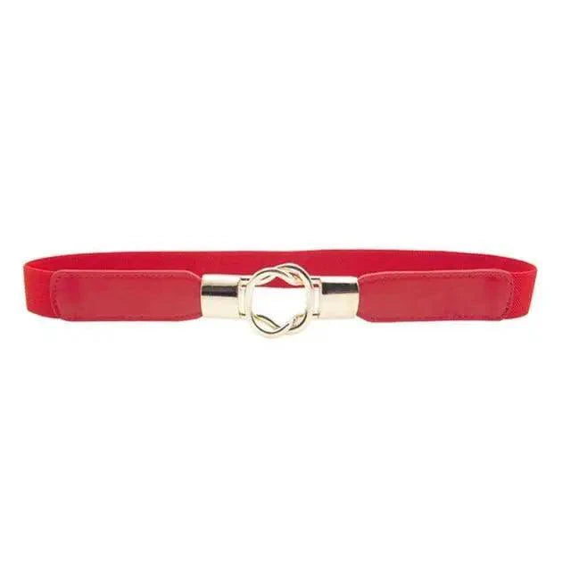 Elegant Wide Fabric Strap Silver Metal Buckle Belts For Women Trendy Women's Fashion Stretchable Classic Color Belts