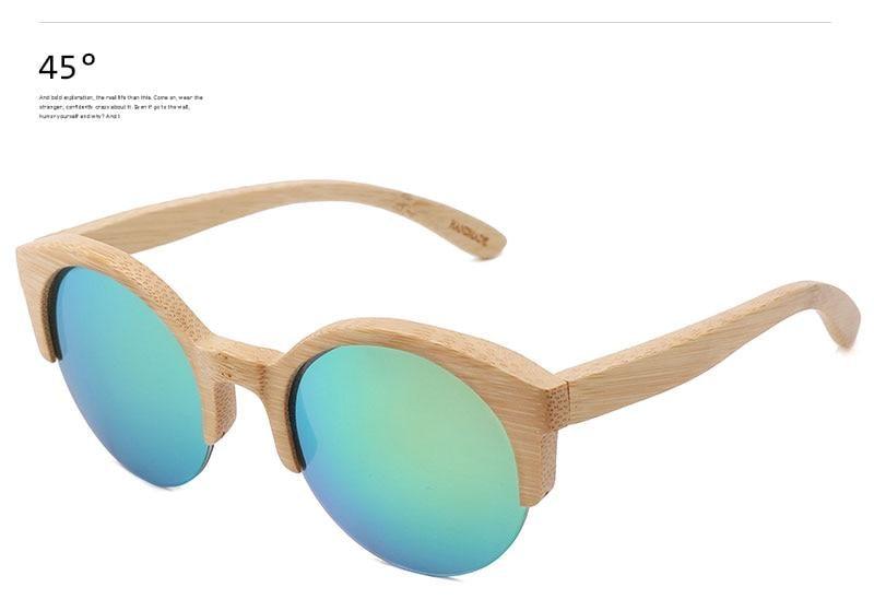 Elegant Wooden Design Classic Sunglasses Design Stylish Popular Wooden Sunglasses For Men & Women Round Bamboo Glasses Mirror Sun Glasses Retro Glasses