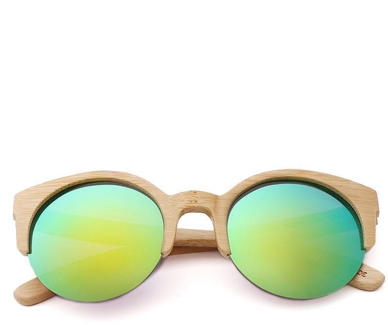Elegant Wooden Design Classic Sunglasses Design Stylish Popular Wooden Sunglasses For Men & Women Round Bamboo Glasses Mirror Sun Glasses Retro Glasses