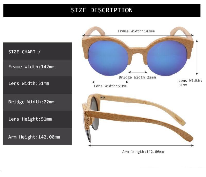 Elegant Wooden Design Classic Sunglasses Design Stylish Popular Wooden Sunglasses For Men & Women Round Bamboo Glasses Mirror Sun Glasses Retro Glasses