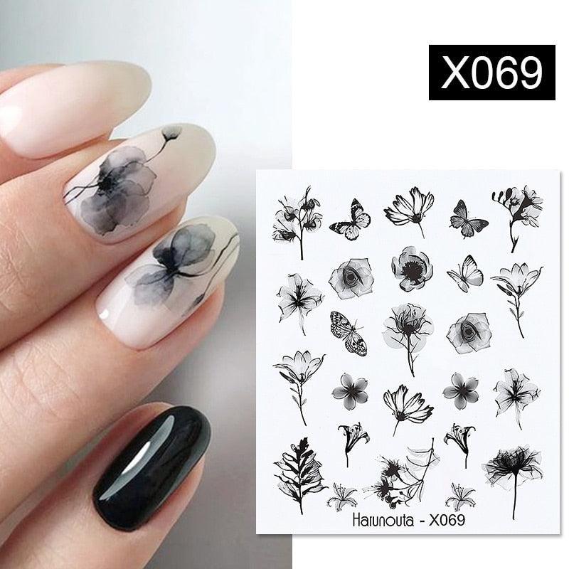 Embossed Nails Sticker 3D Flower Leaves Slider Water Transfer Nail Decals for Nail Art Transfer Sticker 3D Wave Design Decoration for Women Girls Art Stickers Decal Decoration Metallic Curve Strip Line Nail Decor
