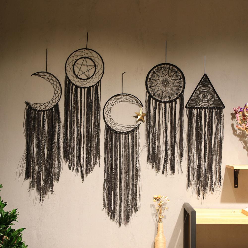 Evil Eye Dream Catcher Home Room Decor Black Room Decoration For Farmhouse Wind Chimes Moon Dream Catchers For Bedroom Home Decor Wedding Ornament Craft Gift