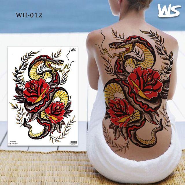 Extra Large Back Temporary Lion Tatoo Sticker Waterproof Black Luxury Big Modern Design For Mens