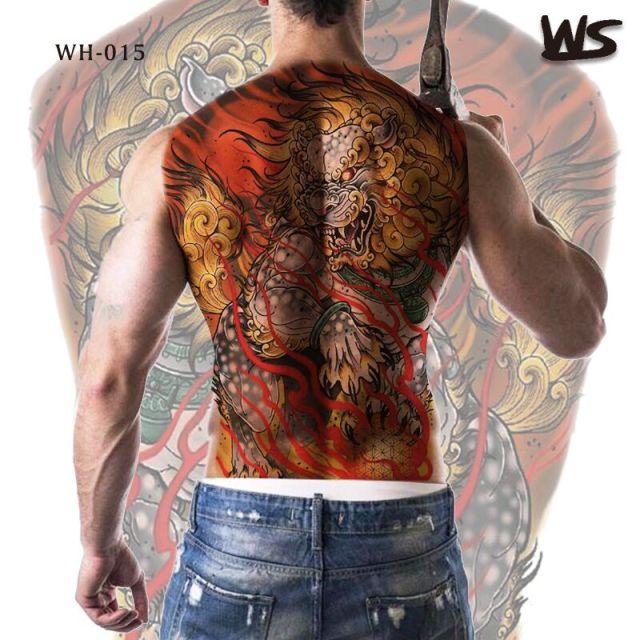 Extra Large Back Temporary Lion Tatoo Sticker Waterproof Black Luxury Big Modern Design For Mens
