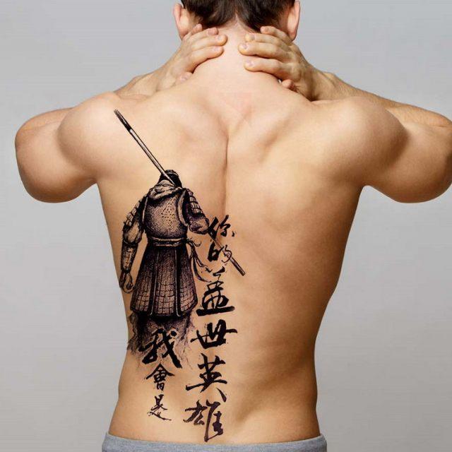 Extra Large Back Temporary Lion Tatoo Sticker Waterproof Black Luxury Big Modern Design For Mens