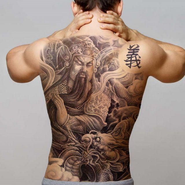 Extra Large Back Temporary Lion Tatoo Sticker Waterproof Black Luxury Big Modern Design For Mens