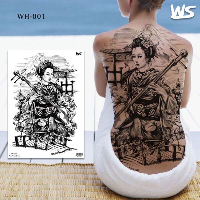 Extra Large Back Temporary Lion Tatoo Sticker Waterproof Black Luxury Big Modern Design For Mens