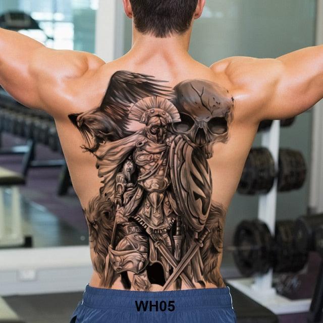 Extra Large Back Temporary Lion Tatoo Sticker Waterproof Black Luxury Big Modern Design For Mens