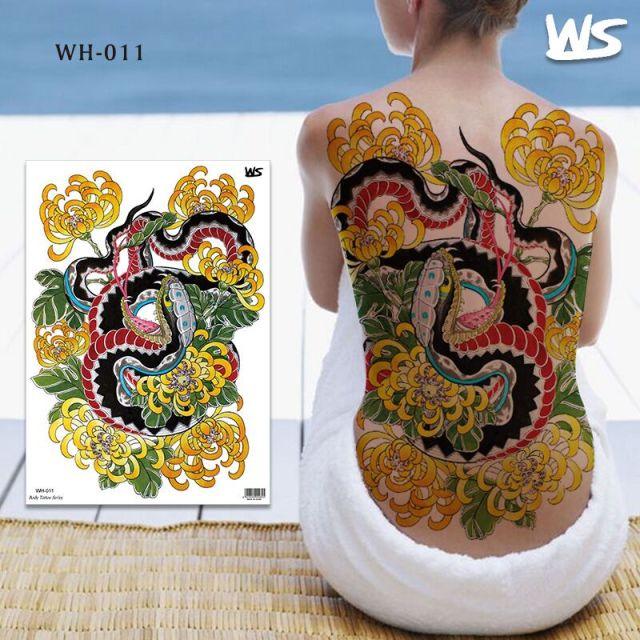 Extra Large Back Temporary Lion Tatoo Sticker Waterproof Black Luxury Big Modern Design For Mens