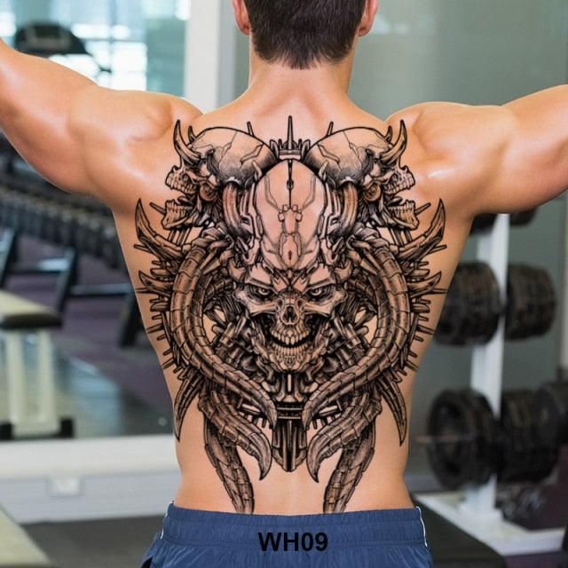 Extra Large Back Temporary Lion Tatoo Sticker Waterproof Black Luxury Big Modern Design For Mens