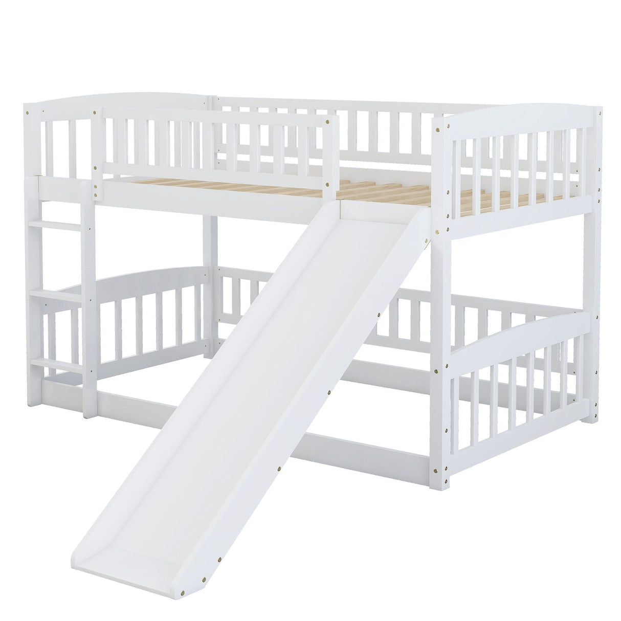 Low Bunk Bed With Slide, Fence And Ladder by Couch.com
