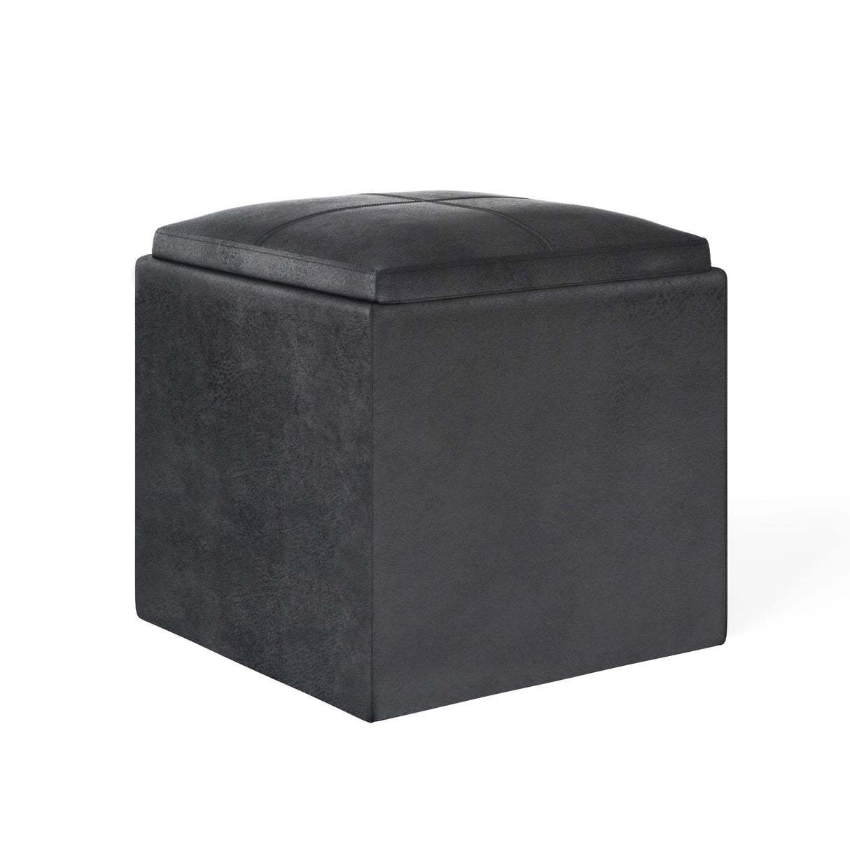 Rockwood - Upholstered Cube Storage Ottoman With Tray by Couch.com