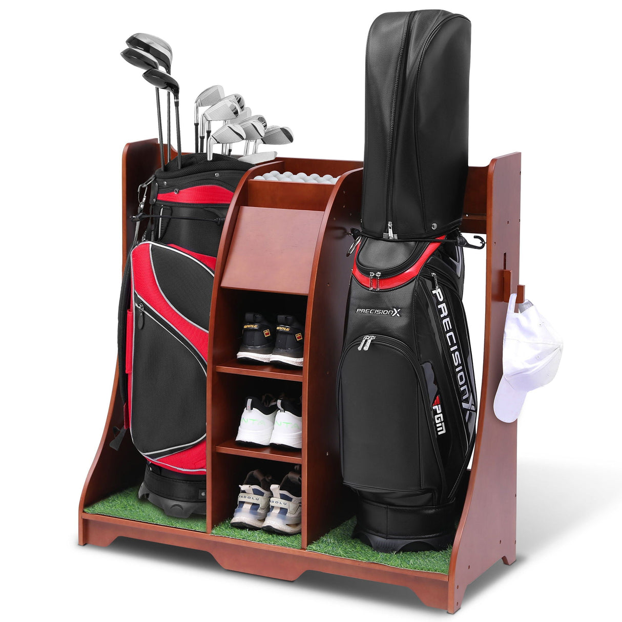 Wood Freestanding Adjustable Multi Use Golf Shelf - Reddish Brown by Couch.com