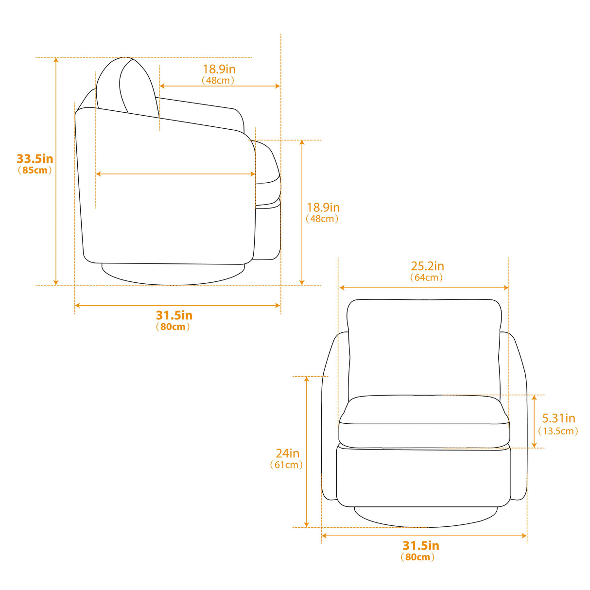 Swivel Accent Chair, 360 Degree For Living Room by Couch.com