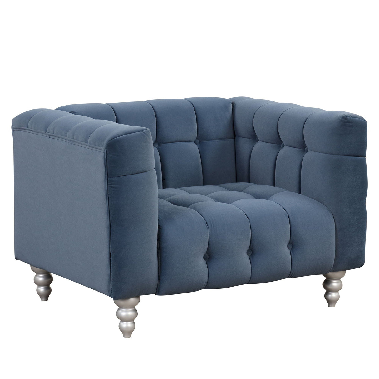 Modern Sofa Dutch Fluff Upholstered Sofa & Wood Legs, Buttoned Tufted Backrest by Couch.com