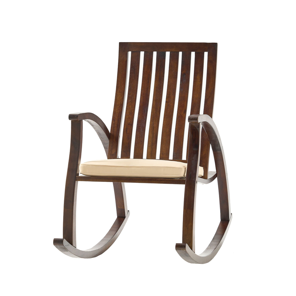 Acacia Wood Rocking Chair With Cushion - Brown by Couch.com