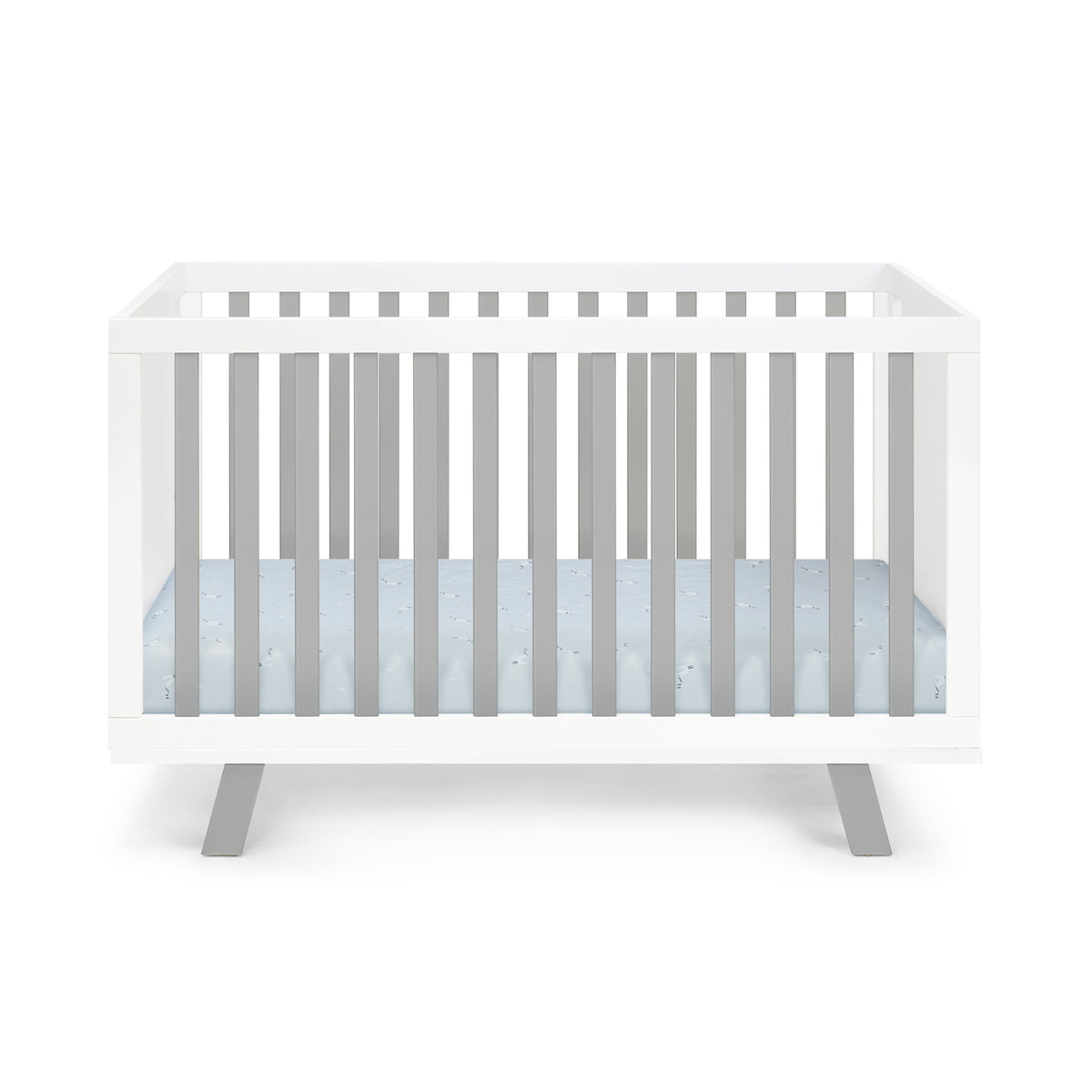Livia 3-in-1 Convertible Island Crib, White / Gray