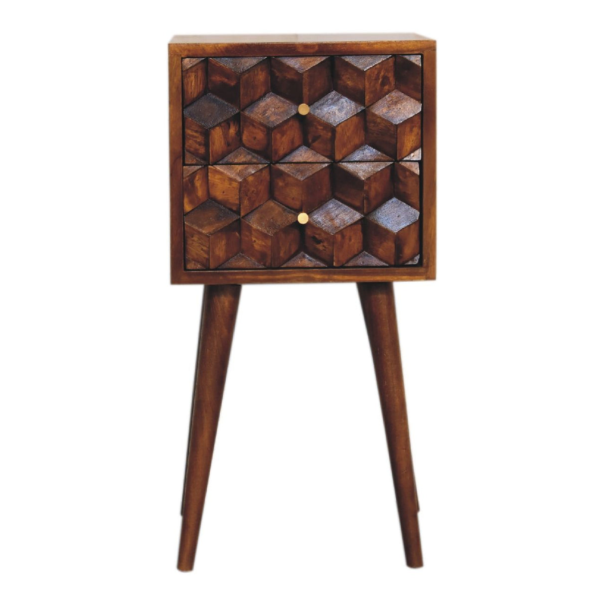 Mini Cube 2 Drawer Nightstand - Chestnut by Couch.com