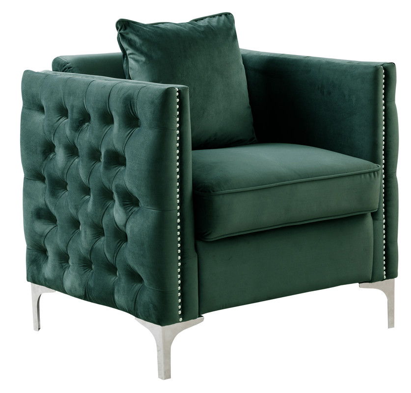 Bayberry - Velvet Chair With 1 Pillow by Couch.com