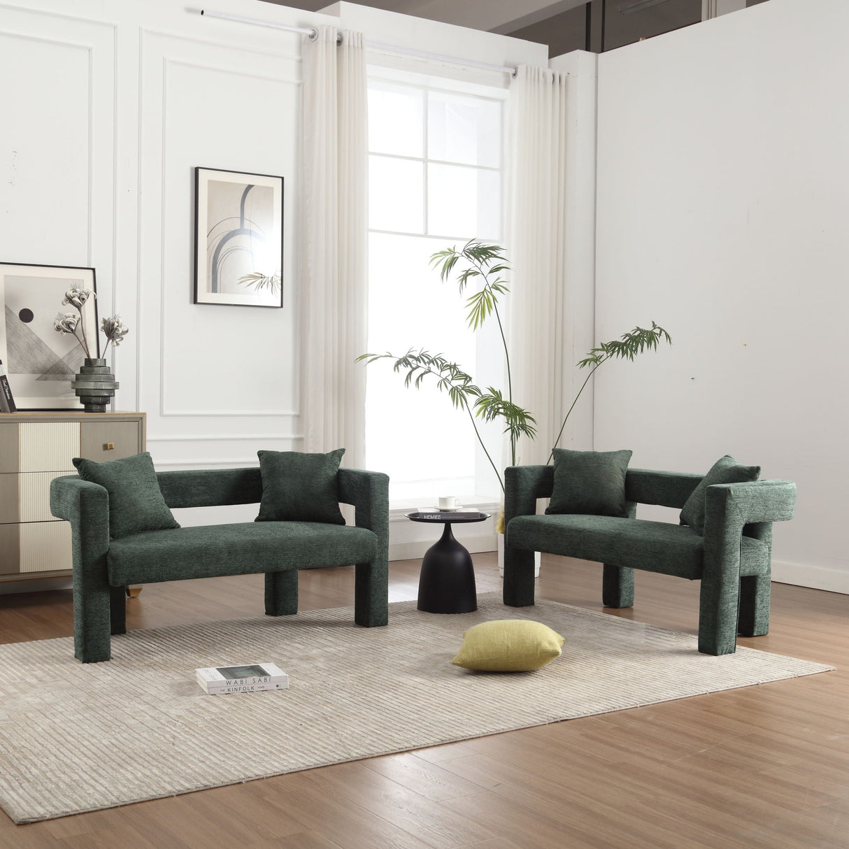 Modern Chenille Loveseat Sofa, Comfy Upholstered 2 Seater by Couch.com