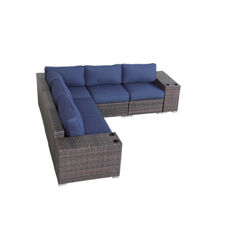 Rattan Sectional Sofa Set With Cushions by Couch.com