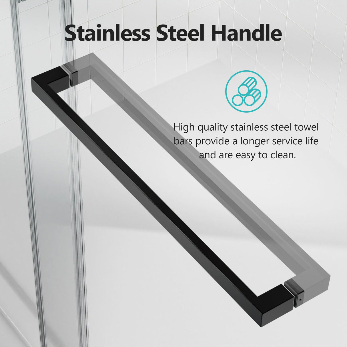 Frameless Double Sliding Soft-Close Shower Door In Matte, 3 / 8" (10Mm) Thick SGCC Tempered Glass Door - Black by Couch.com