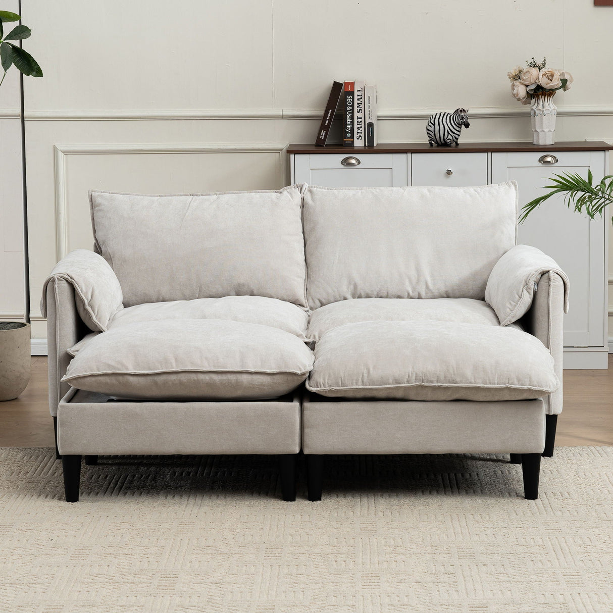 Convertible Combination Sofa With Footstools With Storage by Couch.com
