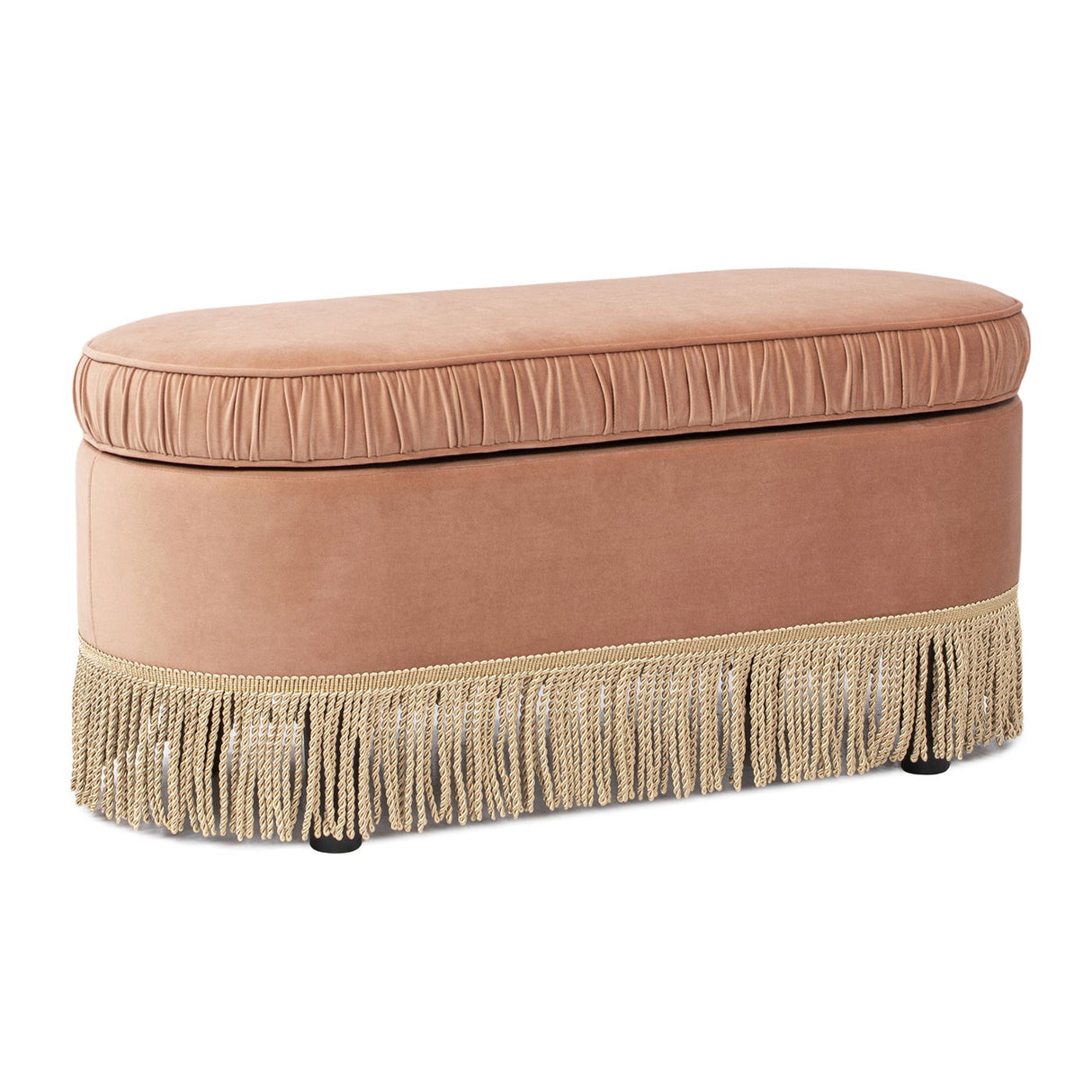 Serena - Contemporary Design Oval Storage Bench Ottoman by Couch.com