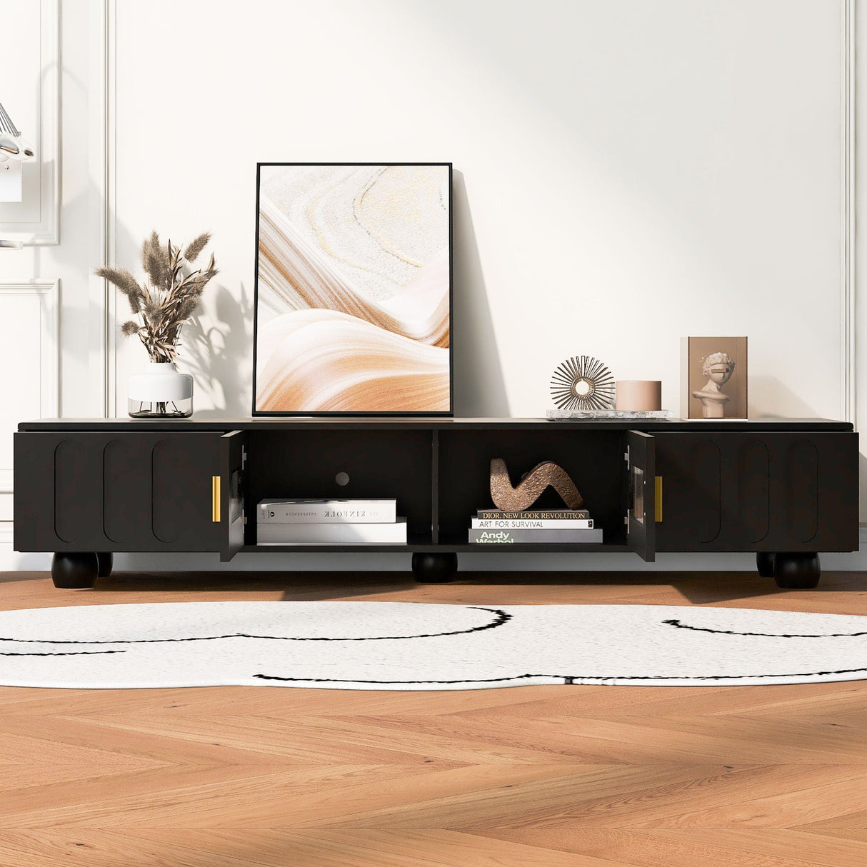 Modern TV Stand For TVs Up To 80", 2 Drawers And Cabinet by Couch.com