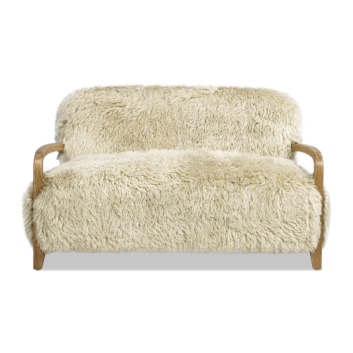 Couch.com Enchante Sheepskin Accent Loveseat Taupe / Natural, Durable Design, Modern Style, Fabric Construction, Beige Finish by Couch.com