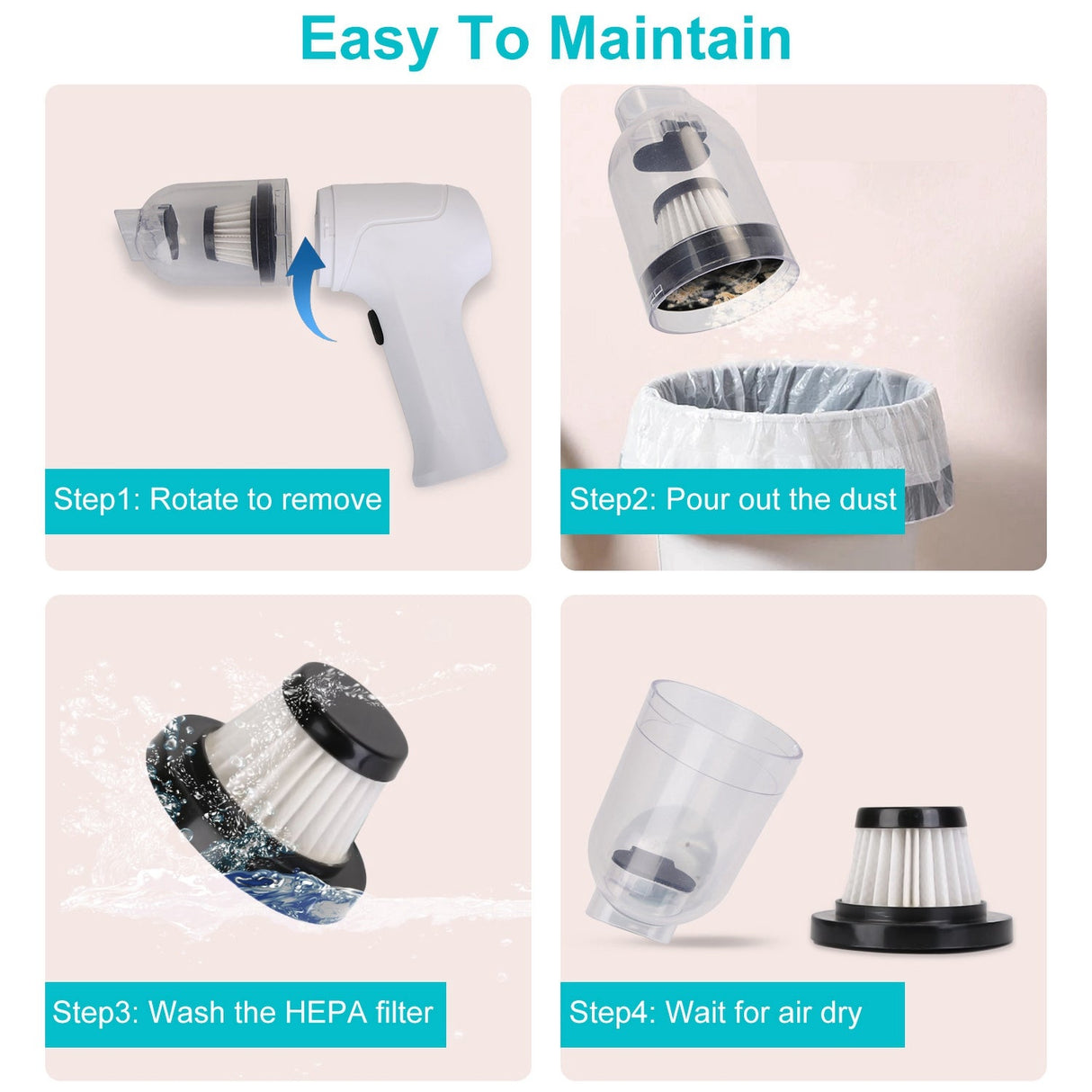 2-in-1 Cordless Vacuum Cleaner and Air Duster Rechargeable Handheld Compressed Air Duster by DirectDeals