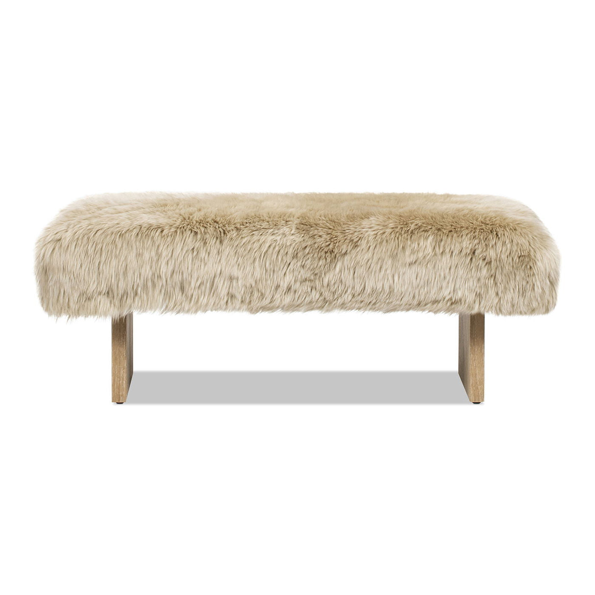 Leda - Sheepskin Fur Rectangular Accent Bench - Natural Blonde by Couch.com