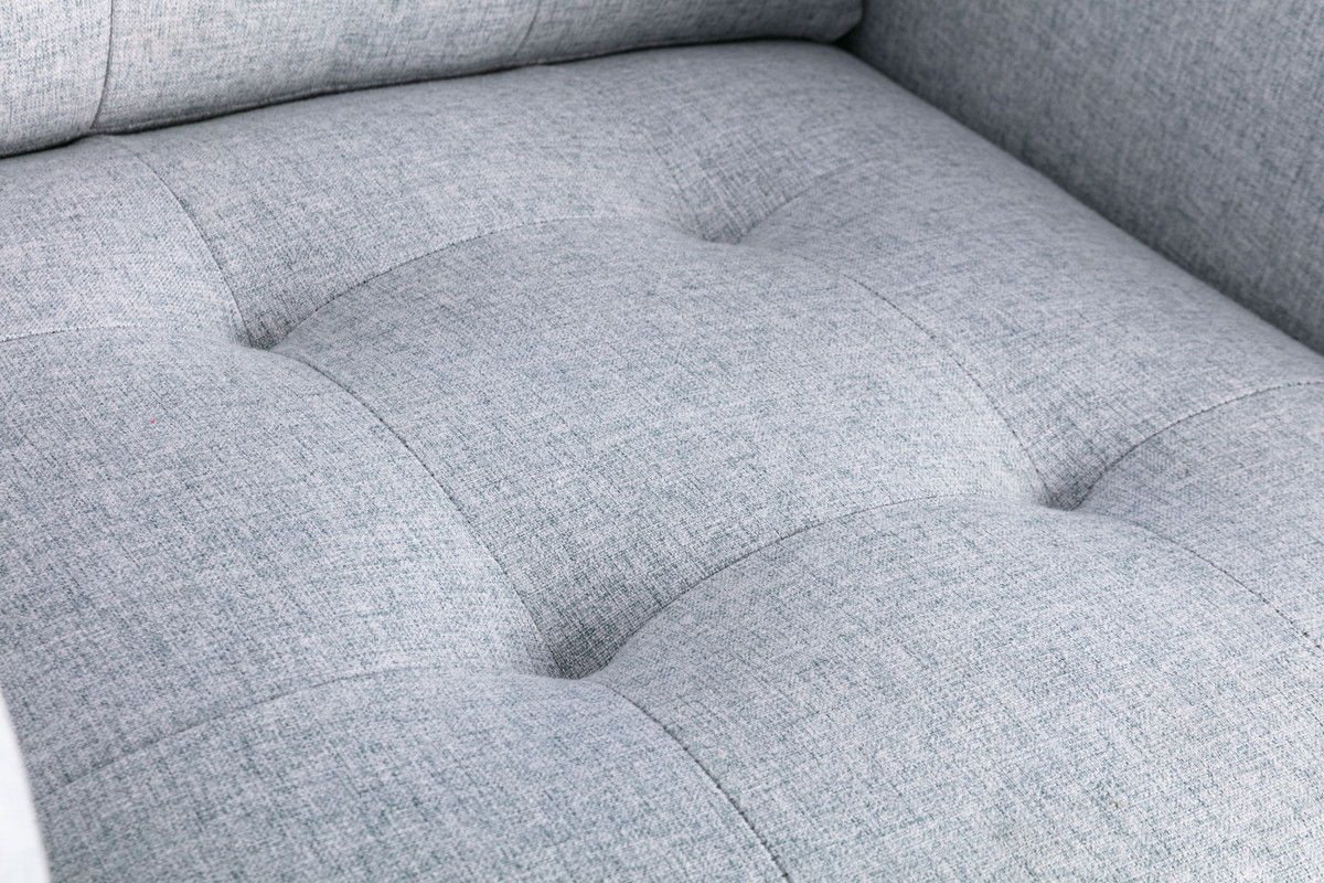 Victoria - Linen Fabric Loveseat With Metal Legs, Side Pockets, And Pillows by Couch.com