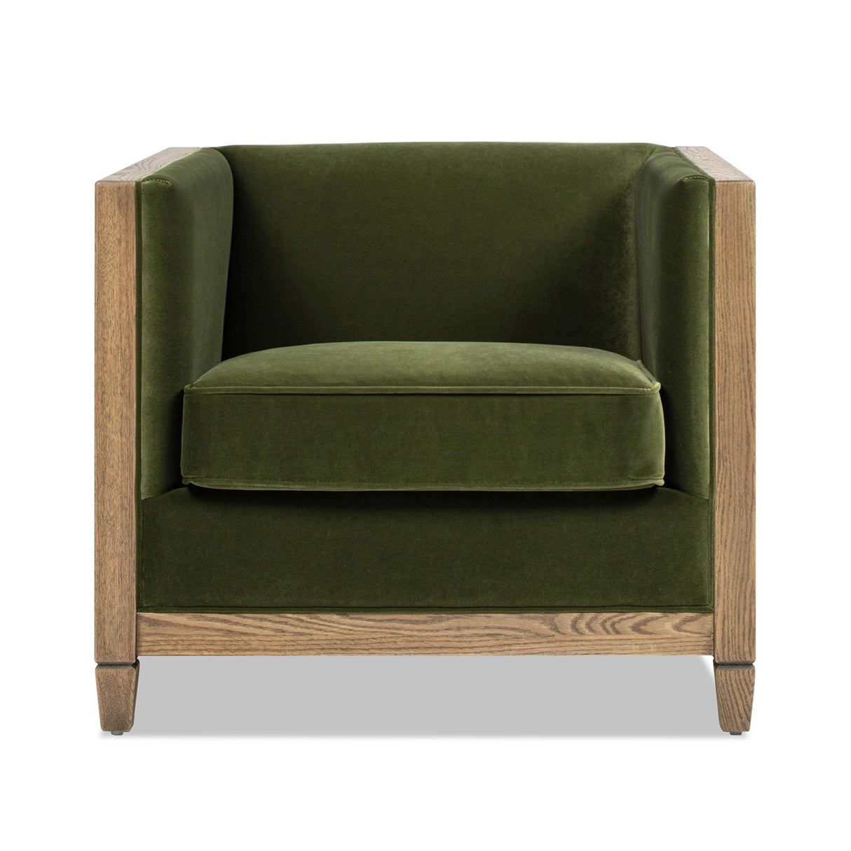 Georgia - Cane Tuxedo Armchair - Olive Green by Couch.com