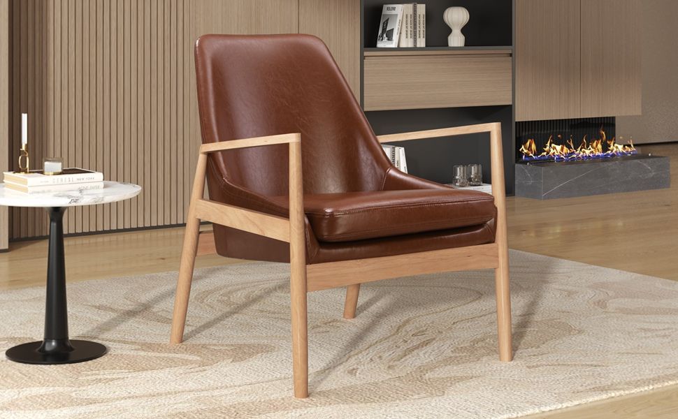 Mid-Century Modern Accent Armchair With High Back by Couch.com