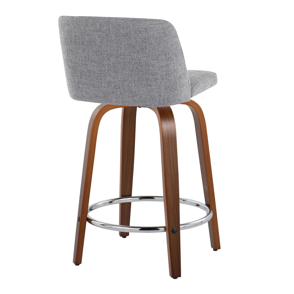 Toriano - Mid Century Modern Fixed Height Counter Stool With Swivel With Round Footrest (Set of 2) by Couch.com