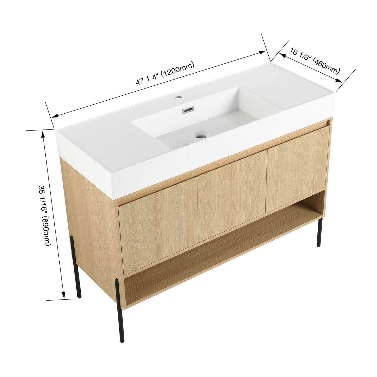 Modern Bathroom Vanity Combo With Single Resin Sink And Storage Cabinet by Couch.com