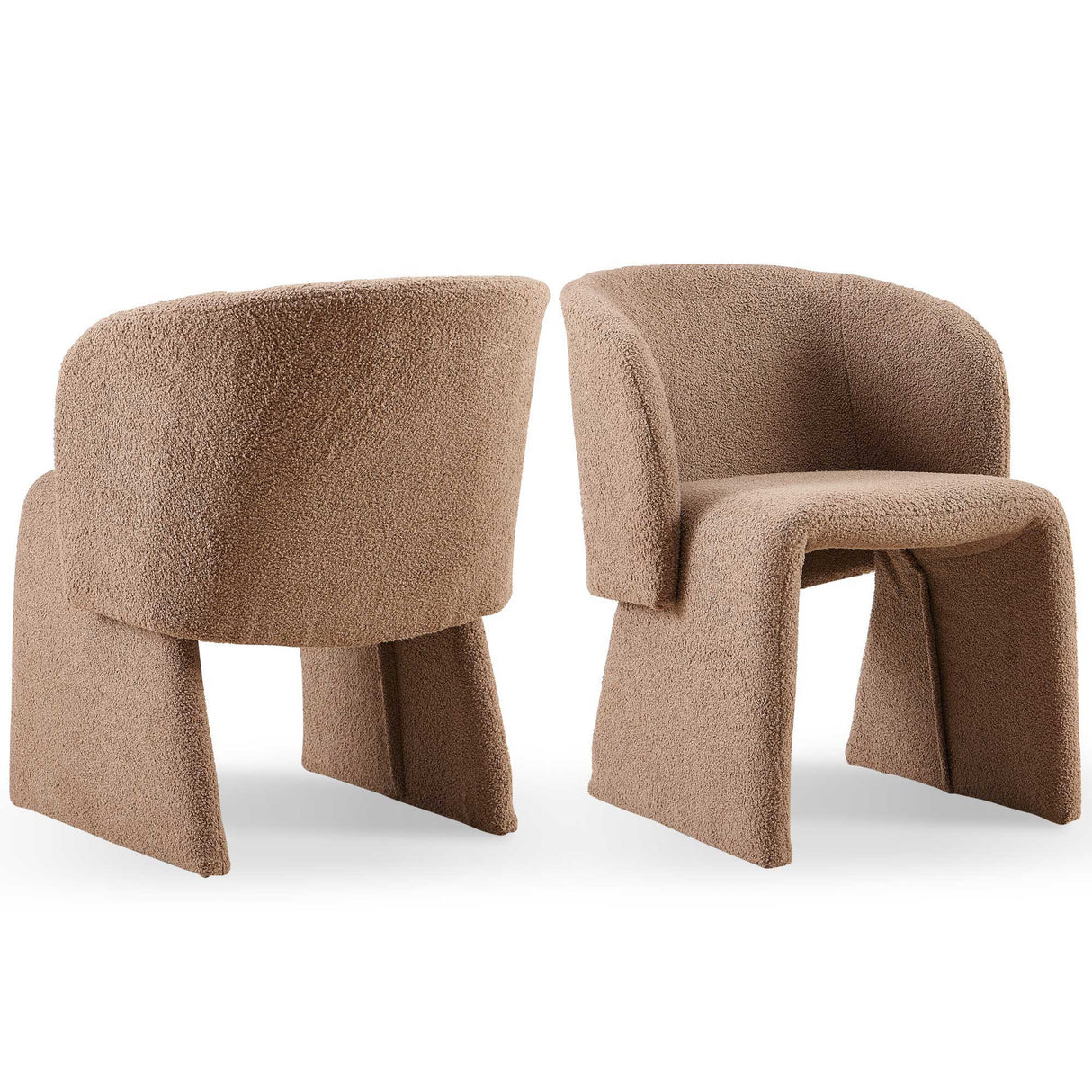Modern Accent Chair Brown Single Sofa Chair, Upholstered Side Chair Teddy Comfy Chair For Dining Room / Bedroom / Living Room / Reception by Couch.com