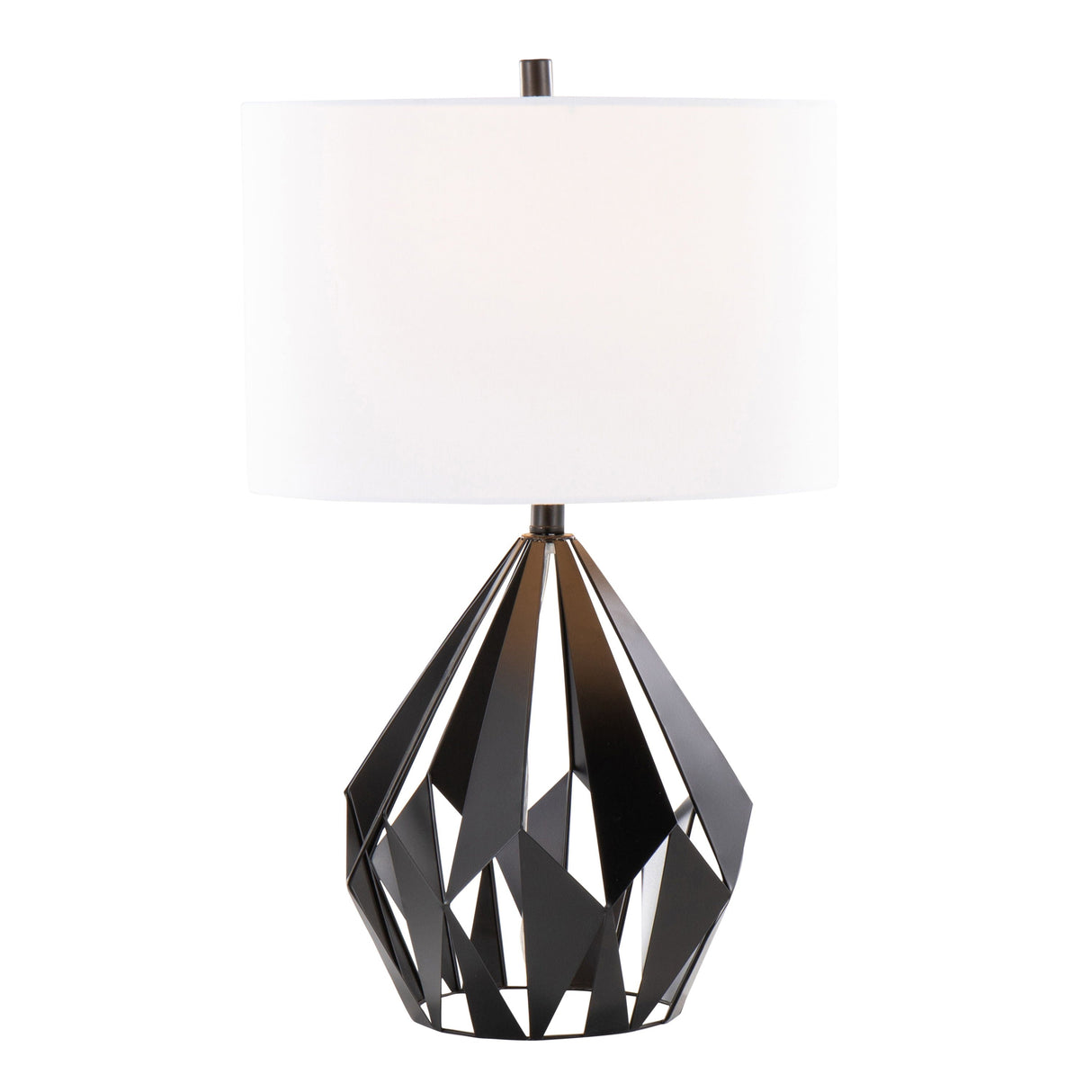 Geo - Me Tri Contemporary Table Lamp (Set of 2) - Matte Black / White by Couch.com