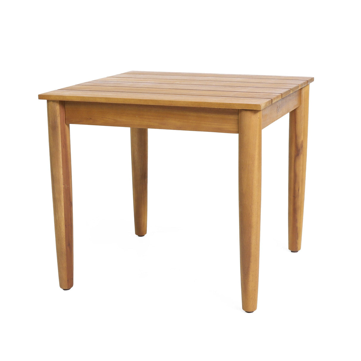 Outdoor Square Side Table With Slatted Top And Wood Frame - Teak by Couch.com