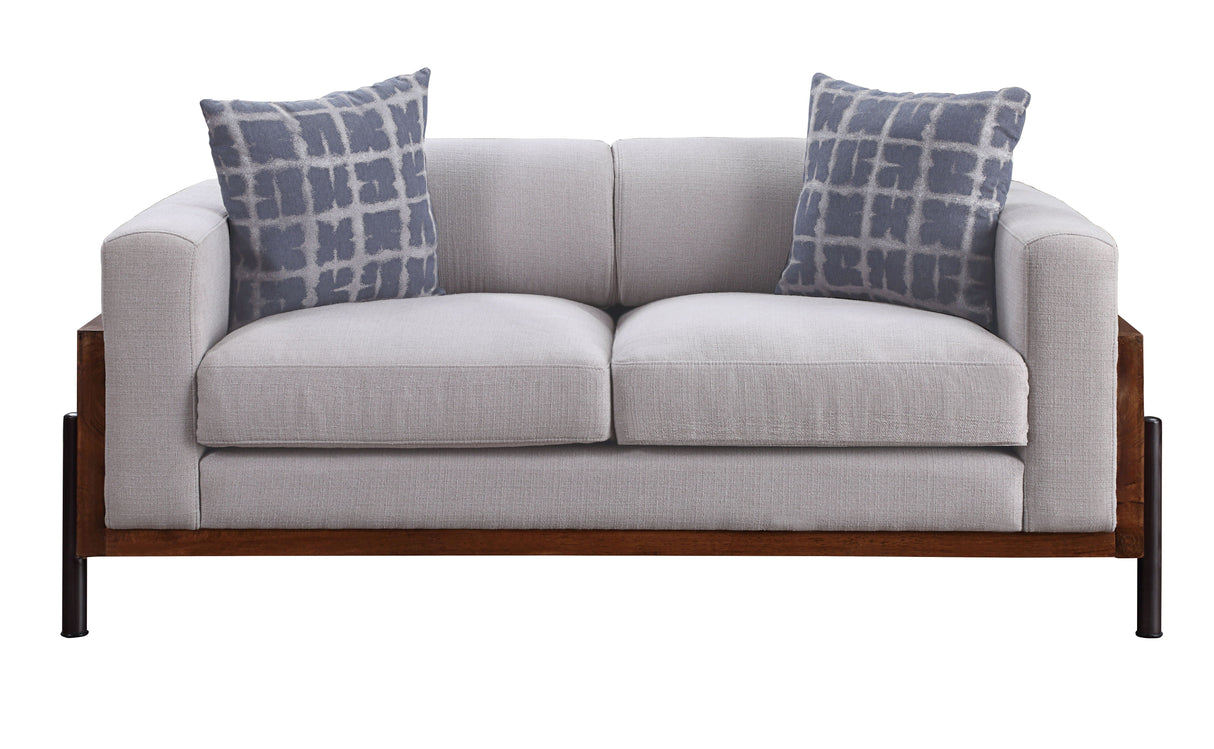 Pelton - Loveseat With 2 Toss Pillows - Walnut by Couch.com