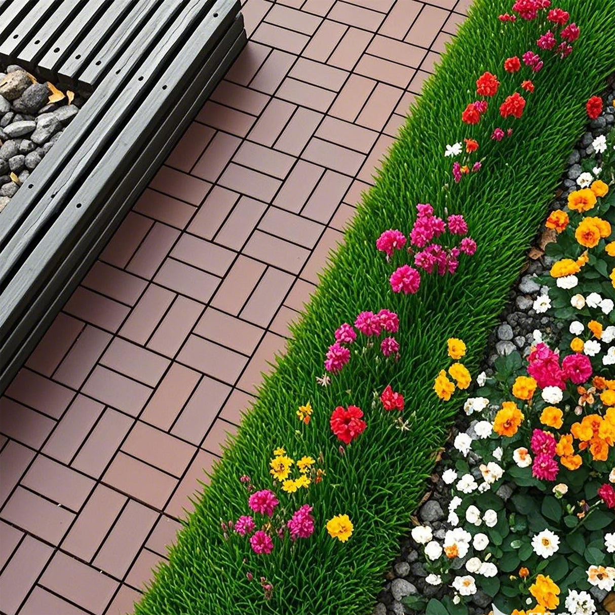 Plastic Interlocking Deck Tiles Patio Deck Tiles Waterproof Outdoor Use by Couch.com
