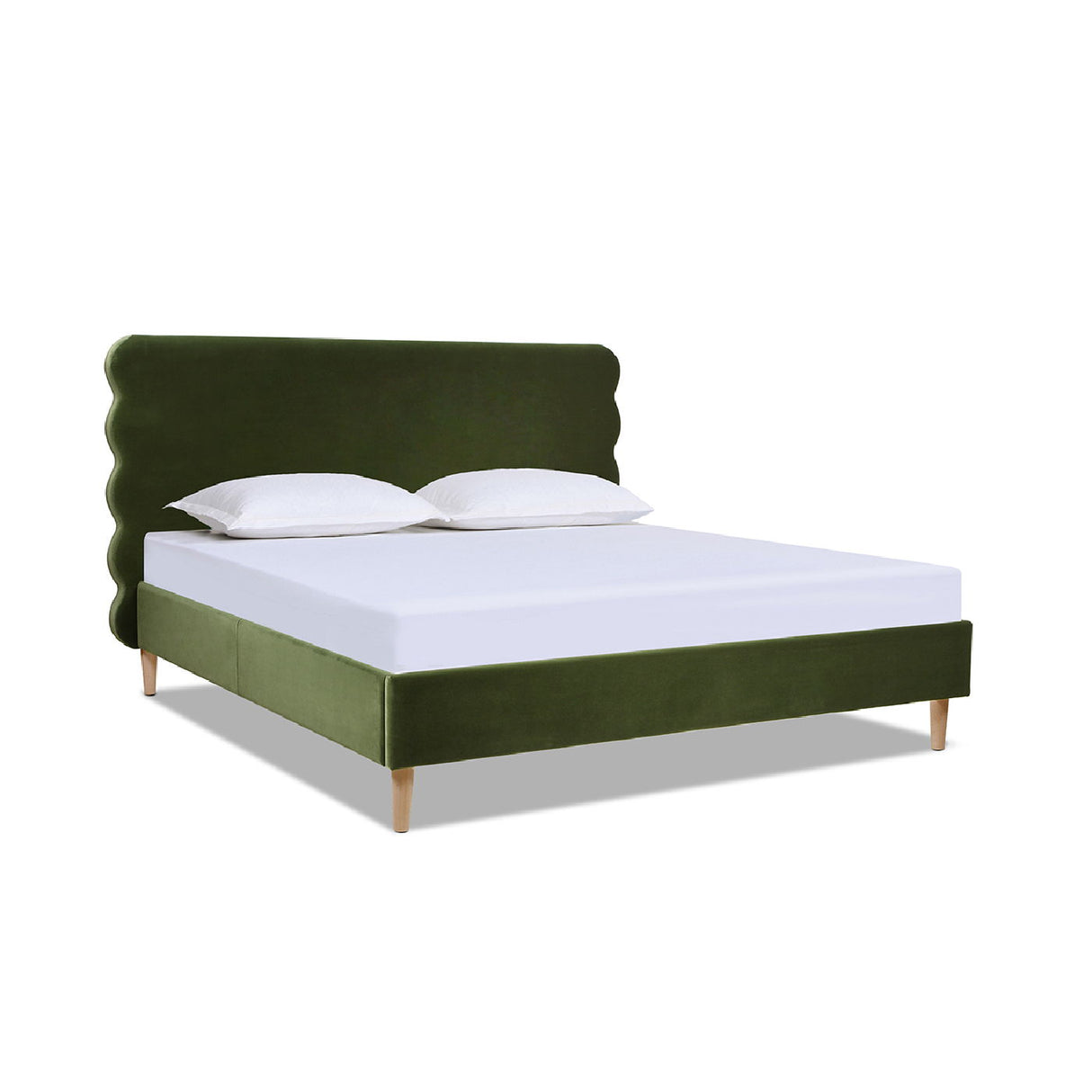 Stockholm - Modern Wavy Headboard Platform Bed by Couch.com