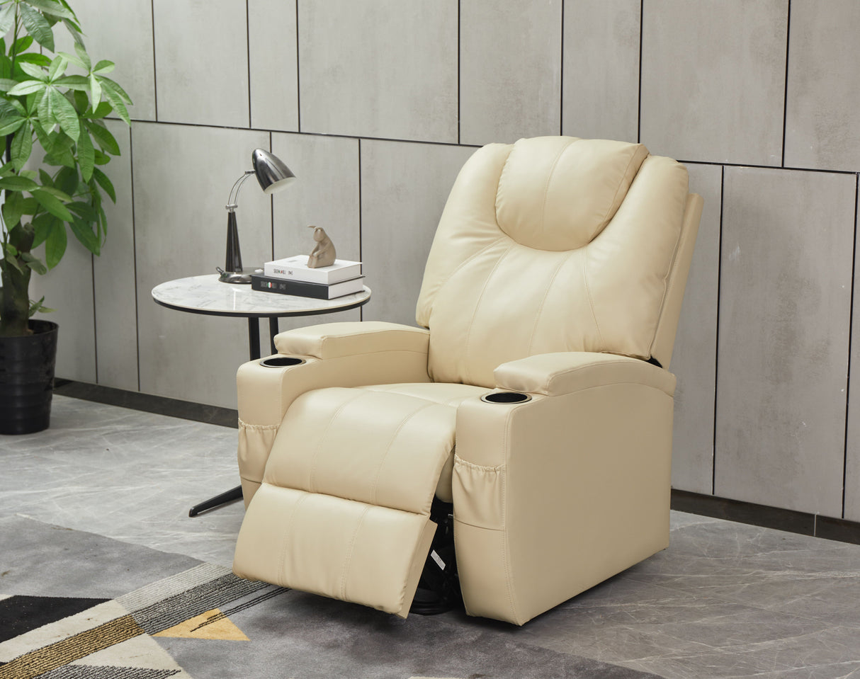 Modern Recliner Chair With Cup Holders, Remote Control by Couch.com