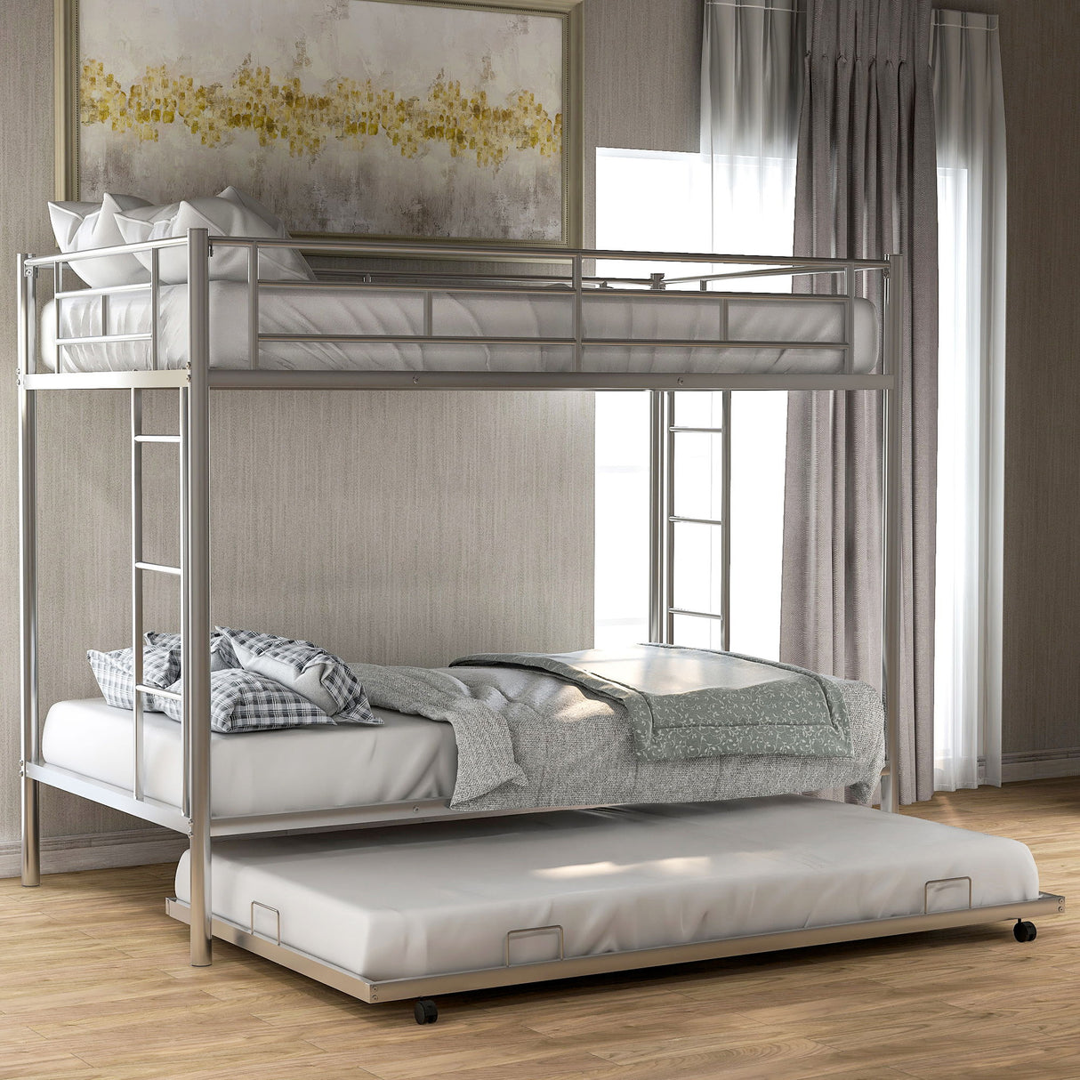 Twin Over Twin Bunk Bed With Trundle by Couch.com